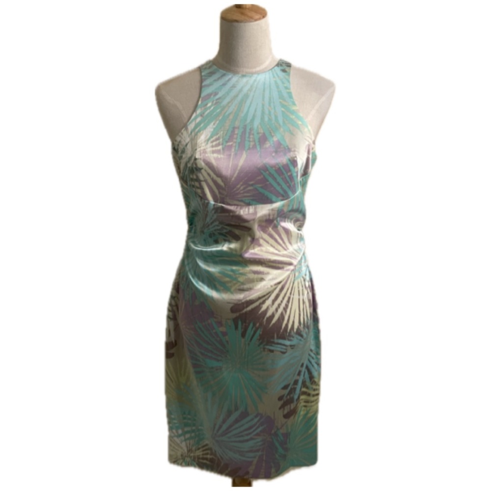 Tropical Print Sleeveless Maggy London Size 8 Dress